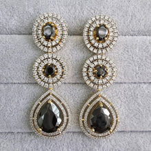 Black Gold American Diamond Earrings/Indian Jewelry/Pakistani Jewelry/Bollywood Jewelry/CZ earrings/AD earrings/Statement earrings/Gift