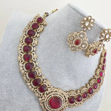 Ruby Victorian Moissanite polki Cz diamond Necklace, Indian Bridal Jewelry, Bollywood Sabyasachi Designer necklace, Pakistani Wedding