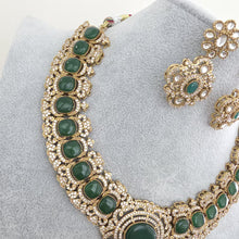 Green Victorian Moissanite polki Cz diamond Necklace, Indian Bridal Jewelry, Bollywood Sabyasachi Designer necklace, Pakistani Wedding