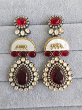Ruby Sabyasachi-inspired MOP Moissanite Kundan earrings, Victorian earrings,Designer earrings, statement earrings,Gift For her