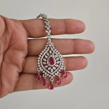 American Diamond Maang tikka/Indian Jewelry/ Indian Wedding Jewelry/ Pakistani Jewelry/ Jhoomer/ Matha patti/ Indian forehead jewelry