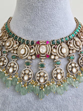 Green Bridal Victorian Moissanite Polki Kundan Necklace,Sabyasachi Necklace,Indian Bridal Jewelry,Bollywood Designer Necklace