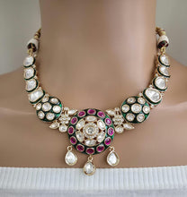 RubyGreen Fine Kundan Necklace Set /Kundan Choker / Bollywood Jewelry / Indian jewelry /Pakistani necklace/bridal necklace/Indian wedding