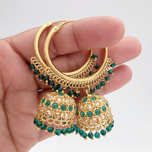 Gold plated polki Hoop Earrings/Bali Jhumkas/Traditional ethnic earrings/Trendy earrings/Statement earrings/Bridal jewelry/Pakistani/Punjabi