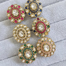 Kundan Dull Gold Polki Ring/Adjustable Ring/Indian Ring/ Pakistani Jewelry/ Indian Jewelry/Bollywood Jewelry/Indian Wedding jewelry