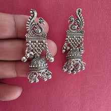Peacock Oxidized German Silver Earrings/Oxidized Earrings/Antique Silver/Silver Look Alike/Tribal/Afghani/Boho Jewelry Length 50 mm