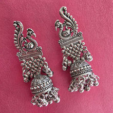 Peacock Oxidized German Silver Earrings/Oxidized Earrings/Antique Silver/Silver Look Alike/Tribal/Afghani/Boho Jewelry Length 50 mm
