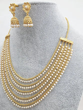 Gold Layered Pearl Necklace/Traditional Indian jewelry/Punjabi/Pakistani/Wedding necklace/Bridal necklace/Indian necklace