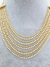 Gold Layered Pearl Necklace/Traditional Indian jewelry/Punjabi/Pakistani/Wedding necklace/Bridal necklace/Indian necklace