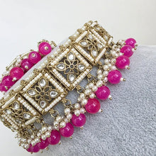 Hot Pink Pearl Kundan Choker Set/Kundan Choker/ Bollywood Jewelry/ Indian Pakistani necklace/Punjabi necklace/bridal necklace/Indian wedding