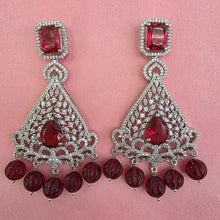 Ruby American Diamond earrings/Indian Jewelry/Pakistani Jewelry/Bollywood Jewelry/CZ earrings/AD earring/Statement earring/Gift for her