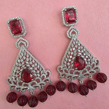 Ruby American Diamond earrings/Indian Jewelry/Pakistani Jewelry/Bollywood Jewelry/CZ earrings/AD earring/Statement earring/Gift for her