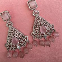 Pink American Diamond earrings/Indian Jewelry/Pakistani Jewelry/Bollywood Jewelry/CZ earrings/AD earring/Statement earring/Gift for her