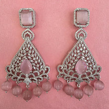 Pink American Diamond earrings/Indian Jewelry/Pakistani Jewelry/Bollywood Jewelry/CZ earrings/AD earring/Statement earring/Gift for her