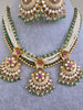 Ruby Green Traditional Polki Kundan green Meenakari handwork Bridal necklace /Indian wedding jewelry/Kundan Polki Temple Mid Length Necklace