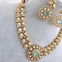 Mint Victorian Doublet Moissanite polki Cz diamond choker Necklace,Indian Bridal Jewelry,Bollywood Sabyasachi Designer necklace, Pakistani