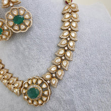 Green Victorian Doublet Moissanite polki Cz diamond choker Necklace,Indian Bridal Jewelry,Bollywood Sabyasachi Designer necklace, Pakistani