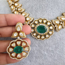 Green Victorian Doublet Moissanite polki Cz diamond choker Necklace,Indian Bridal Jewelry,Bollywood Sabyasachi Designer necklace, Pakistani