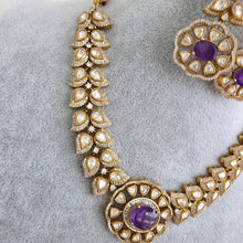 Purple Victorian Doublet Moissanite polki Cz diamond choker Necklace,Indian Bridal Jewelry,Bollywood Sabyasachi Designer necklace, Pakistani