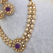 Purple Victorian Doublet Moissanite polki Cz diamond choker Necklace,Indian Bridal Jewelry,Bollywood Sabyasachi Designer necklace, Pakistani