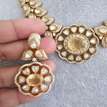 Yellow Victorian Doublet Moissanite polki Cz diamond choker Necklace,Indian Bridal Jewelry,Bollywood Sabyasachi Designer necklace, Pakistani