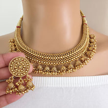 Gold Thushi Necklace, Kolhapuri Thushi Jewelry, indian wedding necklace, bridal jewelry, south Indian necklace