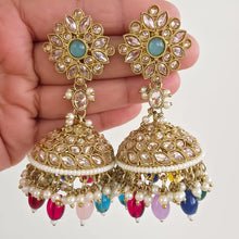MultiAntique Polki kundan Jhumka/stone Jhumka/Indian Jewelry/Pakistani /Punjabi Jewelry/Statement earring/Bridal earring/wedding collection