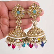 MultiAntique Polki kundan Jhumka/stone Jhumka/Indian Jewelry/Pakistani /Punjabi Jewelry/Statement earring/Bridal earring/wedding collection
