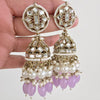 Lavender Antique Kundan bollywood earring trendy Kundan Jhumka/ Kundan earrings/ Punjabi/Bollywood/Statement/Indian earrings/Length 3.5 inch