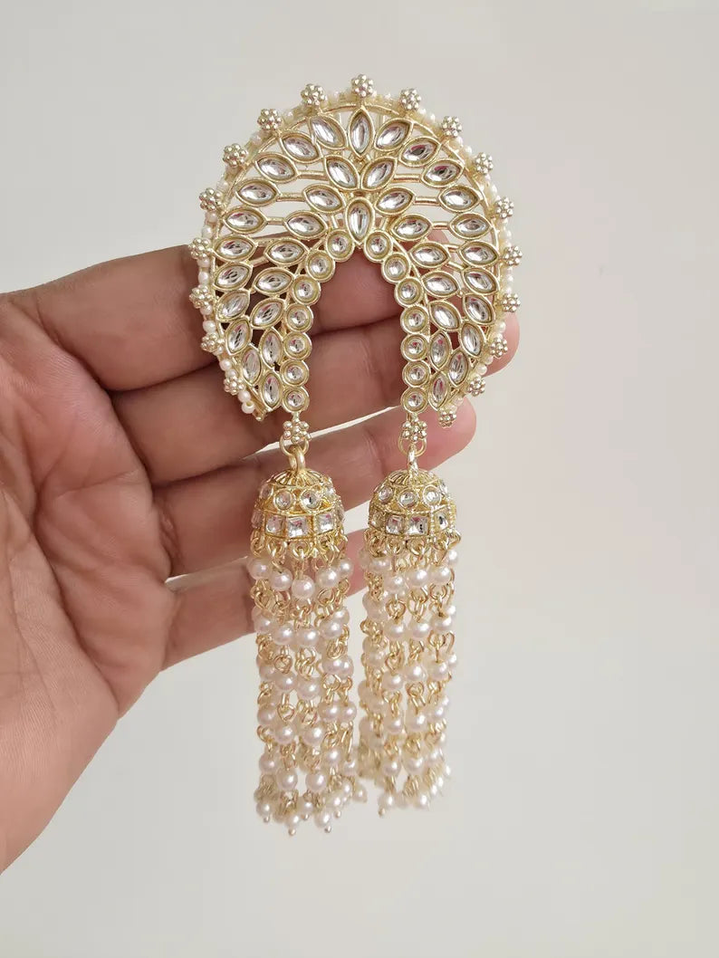 Ambada Kundan Hair Juda Choti Clip/Braid Clip/Indian Bridal Choti Pin /Kundan Hair accessories/Indian Wedding/Bridal Kundan Hair accessories