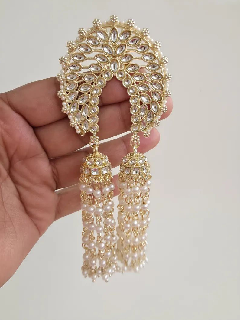 Ambada Kundan Hair Juda Choti Clip/Braid Clip/Indian Bridal Choti Pin /Kundan Hair accessories/Indian Wedding/Bridal Kundan Hair accessories