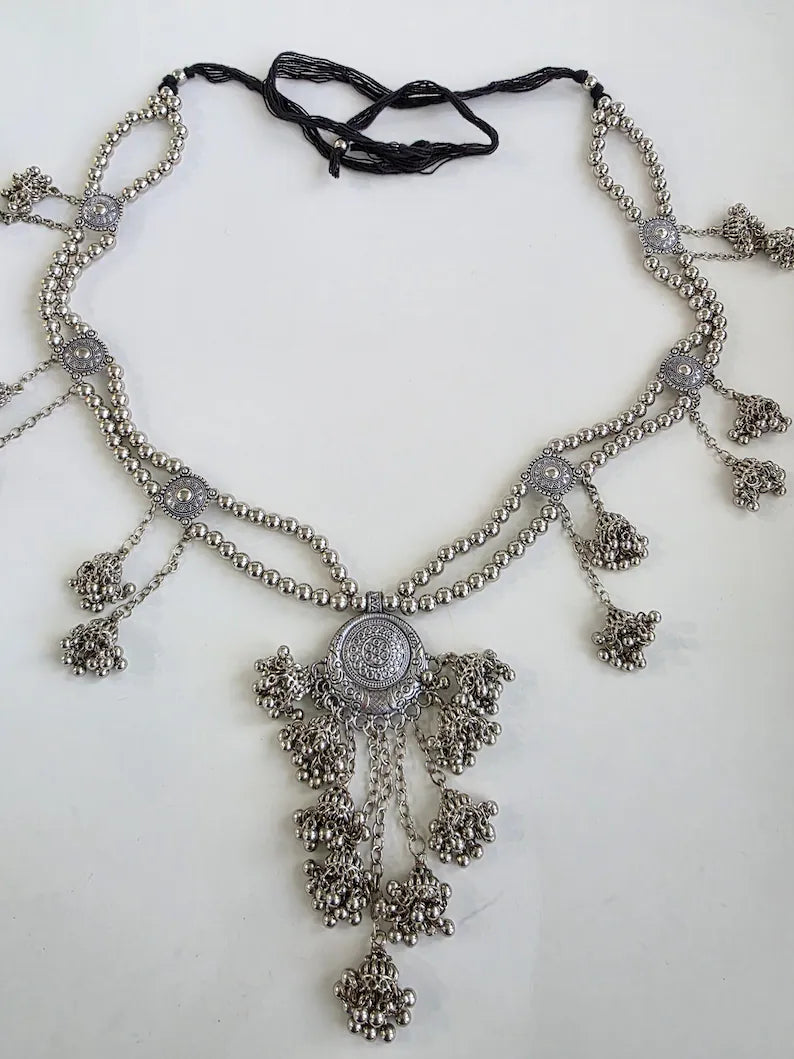 Oxidized Belly Chain Waist belt/Indian Belly Chain/ Ghungru Belt/Kamarbandh/Vaddanam/Kamarpatta/ Sash/tagdi/Indian Saree belt/Lehenga belt