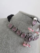 Pink Handcrafted Oxidized Necklace/Oxidized Indian Jewelry/Boho Jewelry Necklace/Afghan Choker/Afghani jewelry/gypsy necklace