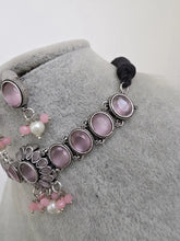 Pink Handcrafted Oxidized Necklace/Oxidized Indian Jewelry/Boho Jewelry Necklace/Afghan Choker/Afghani jewelry/gypsy necklace