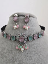 MintPink Handcrafted Oxidized Necklace/Oxidized Indian Jewelry/Boho Jewelry Necklace/Afghan Choker/Afghani jewelry/gypsy necklace