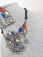 Handcrafted Thread Afghani choker set/oxidized Necklace/Boho Jewelry/Bib Choker Necklace/Afghani jewelry/gypsy necklace