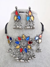 Handcrafted Thread Afghani choker set/oxidized Necklace/Boho Jewelry/Bib Choker Necklace/Afghani jewelry/gypsy necklace