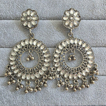 Oxidized Kundan Earrings/Oxidized Earrings/Antique Silver/Silver Look Alike/Lightweight/Tribal/Afghani/Indian Jewelry/Boho Jewelry/Pakistani