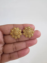 Small gold-plated Stud Earrings/Antique tops/Indian Studs/Indian Earrings/Temple Jewelry/South indian earrings/Length and Width 20mm