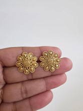 Small gold-plated Stud Earrings/Antique tops/Indian Studs/Indian Earrings/Temple Jewelry/South indian earrings/Length and Width 20mm