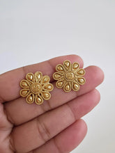 Small gold-plated Stud Earrings/Antique tops/Indian Studs/Indian Earrings/Temple Jewelry/South indian earrings/Length and Width 20mm