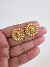 Small gold-plated Stud Earrings/Antique tops/Indian Studs/Indian Earrings/Temple Jewelry/South indian earrings/Length and Width 20mm