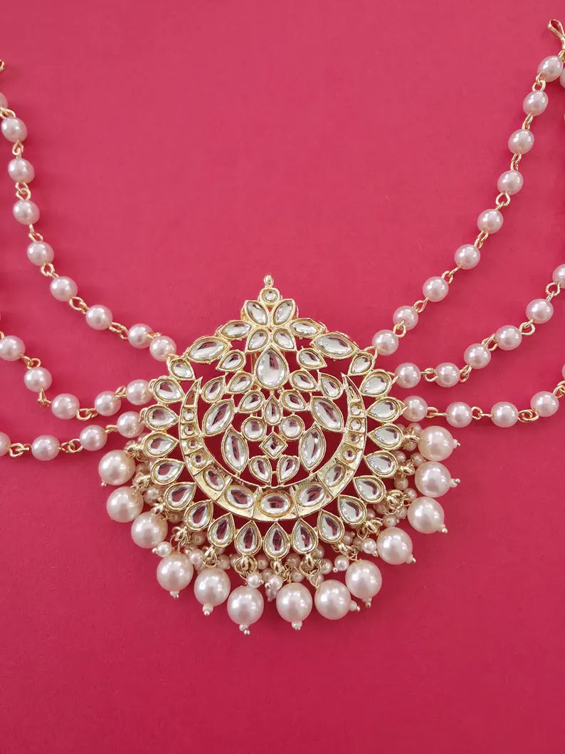 Ambada Kundan Hair Juda Choti Clip/Braid Clip/Indian Bridal Choti Pin /Kundan Hair accessories/Indian Wedding/Bridal Kundan Hair accessories