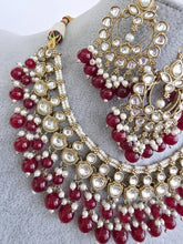 Maroon Red Kundan Necklace/ Kundan Choker/ Bollywood Jewelry/ Indian jewelry/ Pakistani necklace/ punjabi /bridal necklace/indian wedding