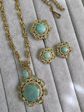 Mint Green Sabyasachi Natural Stone Chain Pendant Set with Finger Ring, Long Pendant Mala Necklace/Gold Long necklace/Mala/Indian wedding