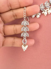 Silver Polki Kundan necklace set/Statement necklace/Indian Jewelry/Pakistani Jewelry set/Weddings necklace/Bridal necklace/Indian necklace