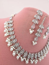 Silver Polki Kundan necklace set/Statement necklace/Indian Jewelry/Pakistani Jewelry set/Weddings necklace/Bridal necklace/Indian necklace