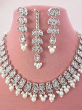 Silver Polki Kundan necklace set/Statement necklace/Indian Jewelry/Pakistani Jewelry set/Weddings necklace/Bridal necklace/Indian necklace