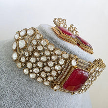 Ruby Red Doublet Victorian Moissanite polki CZ Choker Necklace, Sabyasachi Necklace, Statement Necklace, Designer,Indian,Pakistani Jewelry