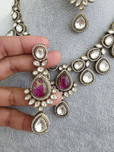 HotPink Victorian Moissanite polki kundan necklace/Sabyasachi Necklace/Kundan Jewelry/Indian wedding collection/Bridal Indian Pakistani
